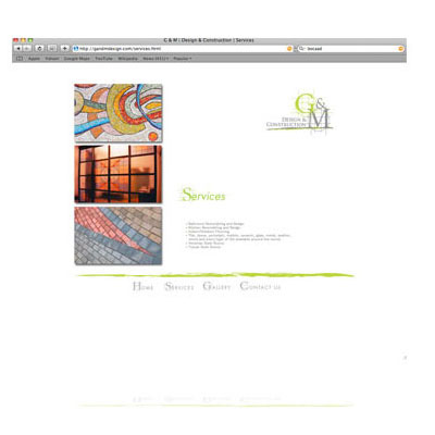 Websites Design - Sample from G&M Designs and Construction